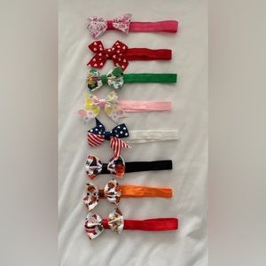 Holiday themed baby hair bows